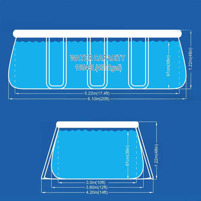 Piscina Fuori Terra Ovale 610x360x122cm Jilong Grigia