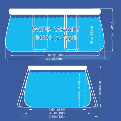 Piscina Fuori Terra Ovale 540x304x106cm Jilong Grigia