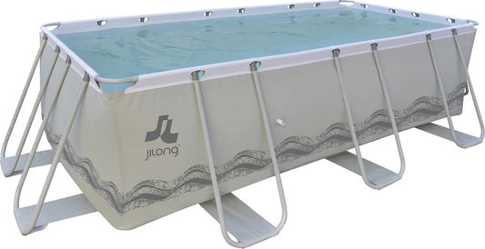 Piscina Fuori Terra Rettangolare 400x200x99cm Jilong Grigia